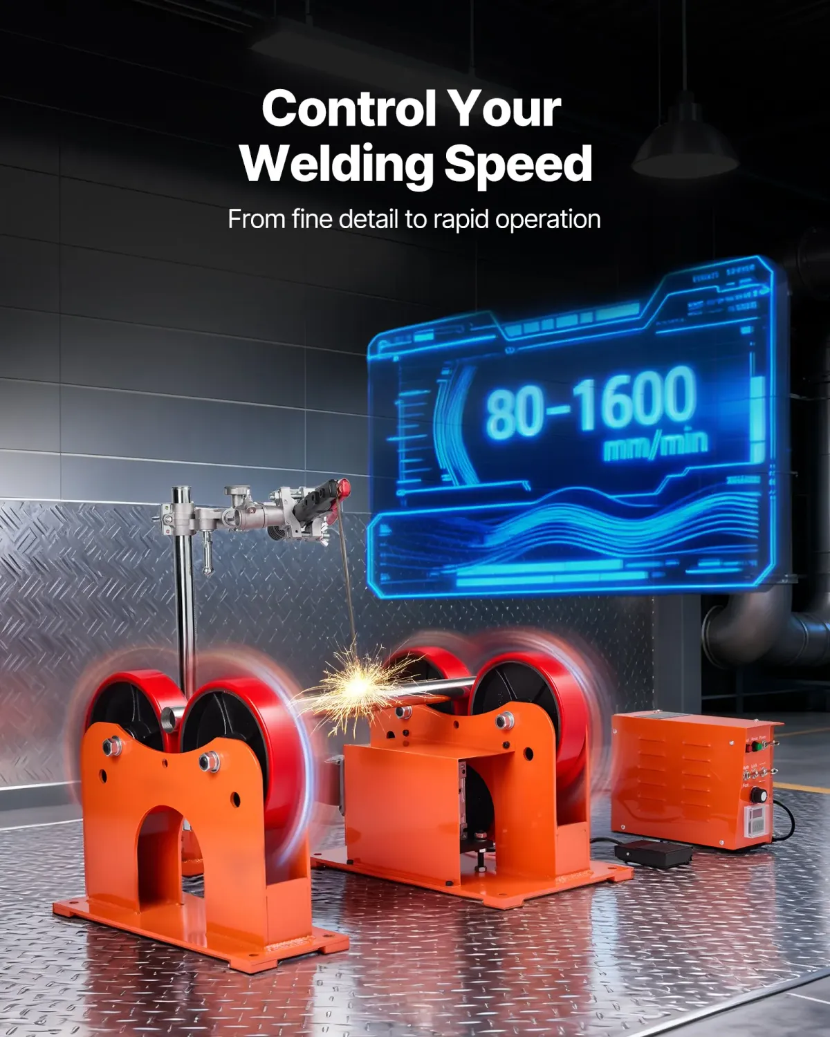 Roll Welding Turning Rolls – 1000 kg Heavy-Duty Pipe &amp; Tank Rotator