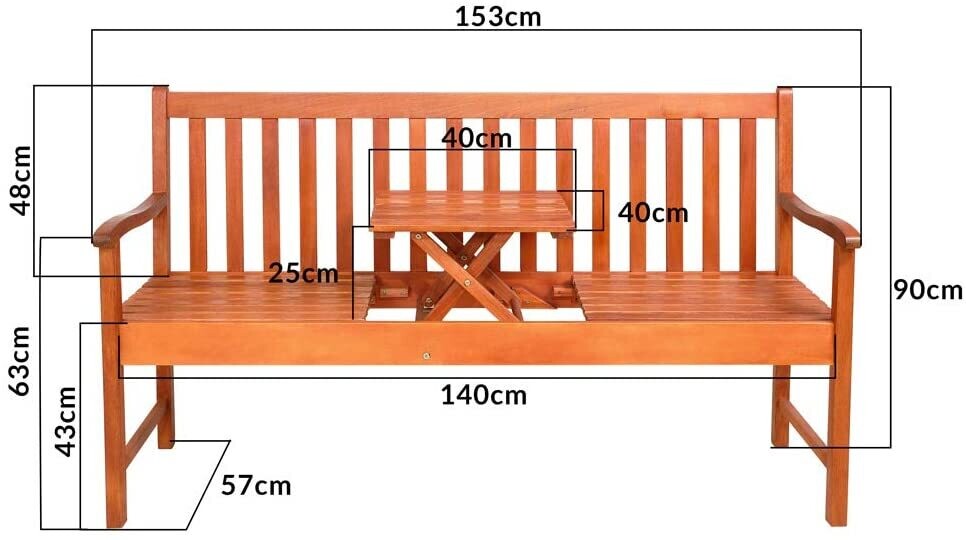 Wooden Garden Bench Seat Outdoor Patio Seating