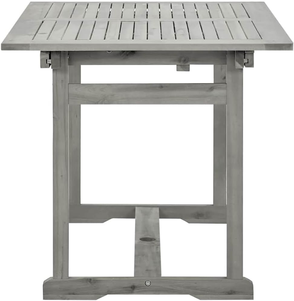 Expandable Solid Wood Patio Dining Table — Extendable 120–170 × 80 × 75 cm, Built-in Umbrella Hole, Outdoor Garden Furniture