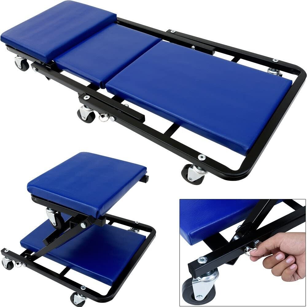 Car Creeper and Workshop Stool Set – Heavy-Duty 150kg Capacity for Mechanics and Garage Work