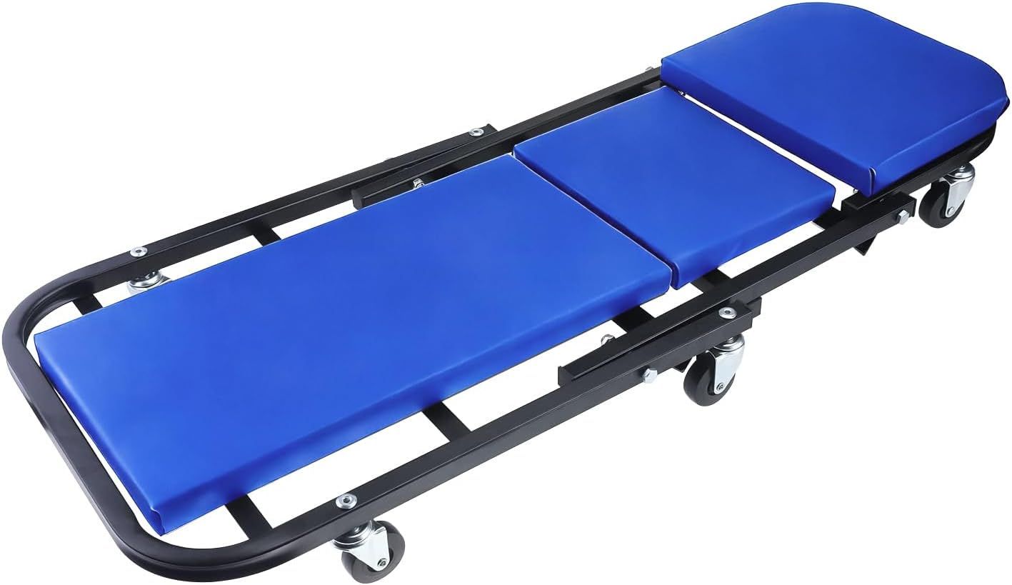 2-in-1 Folding Workshop Creeper and Rolling Stool, 150kg Capacity