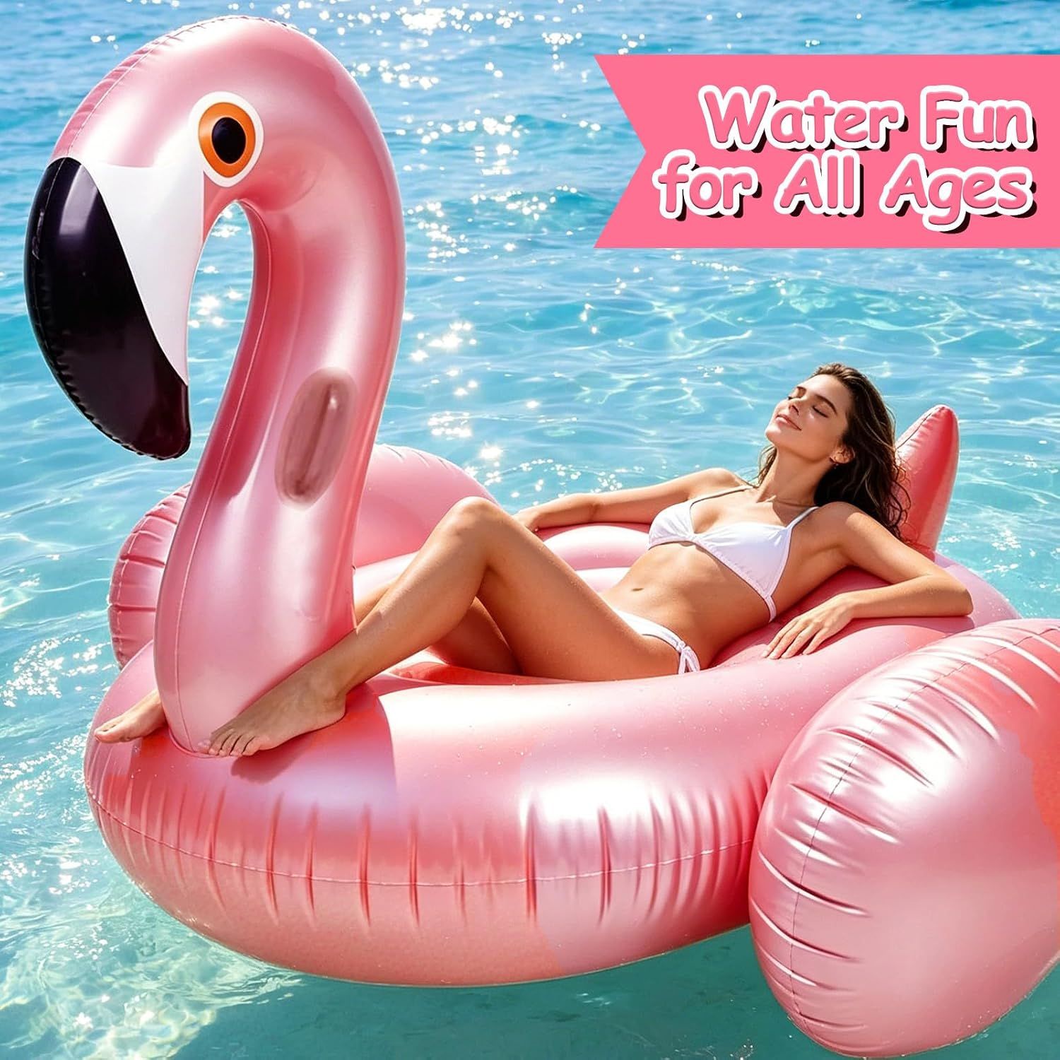 Large Inflatable Flamingo Pool Float
