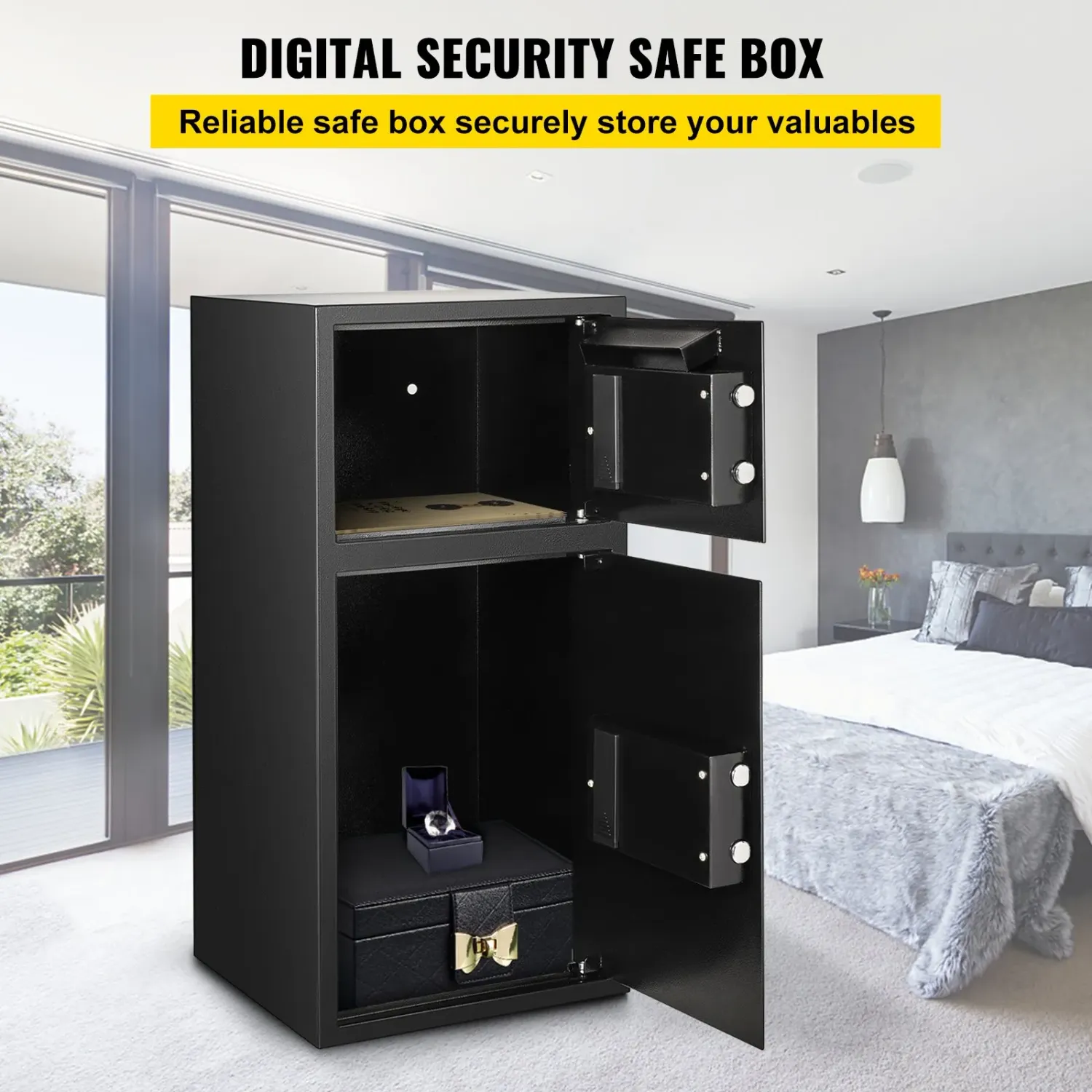 Suggestion Box, Digital Double-Door Security Safe with Deposit Slot – Heavy-Duty Steel