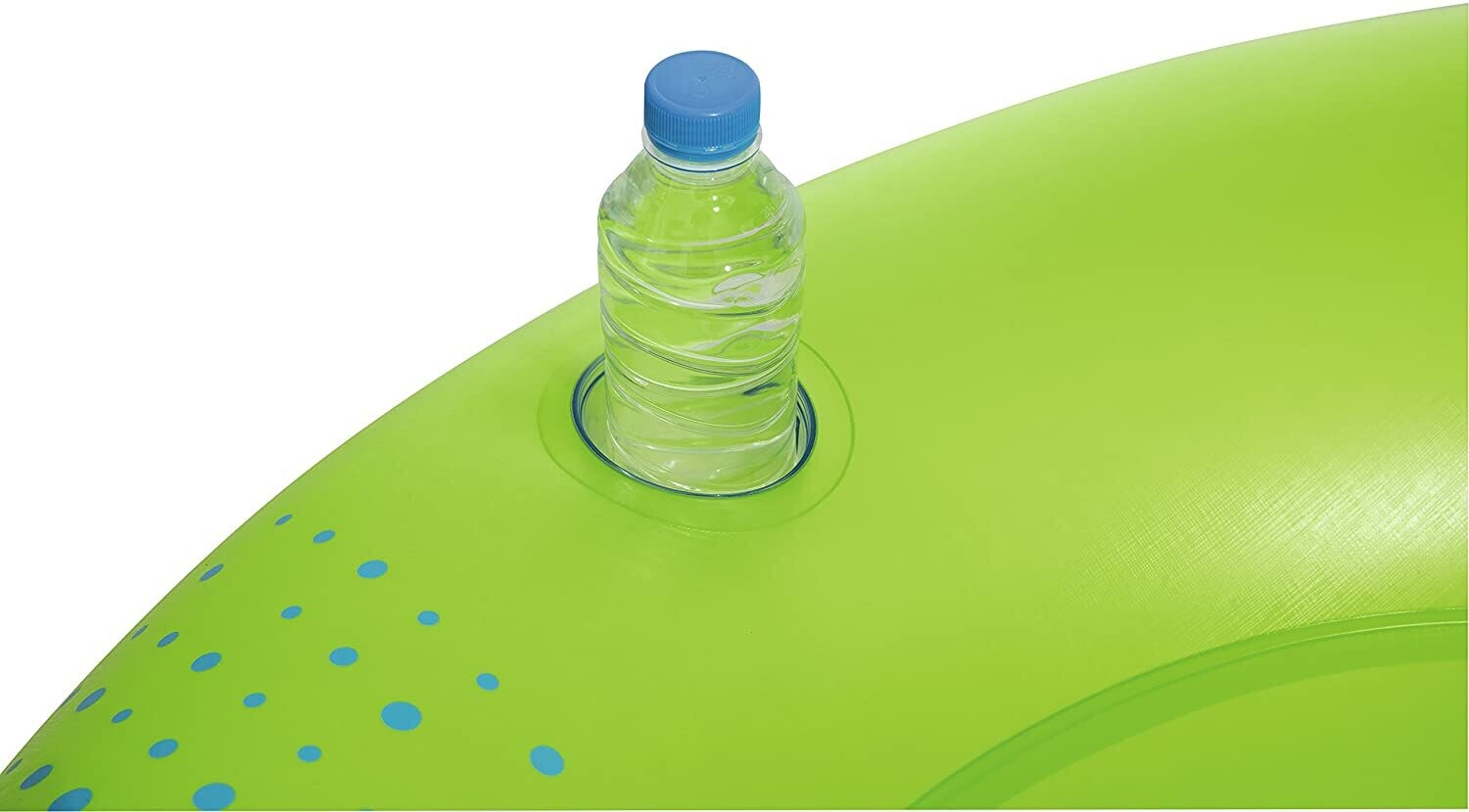 Super Sprawler Swimming Cooler mattress Inflatable Pool Lounger with Footrest &amp; Cup Holder – Green, Size L