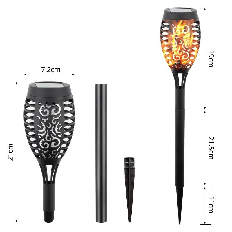 Set of Solar Flame Torch Light – Outdoor Garden LED