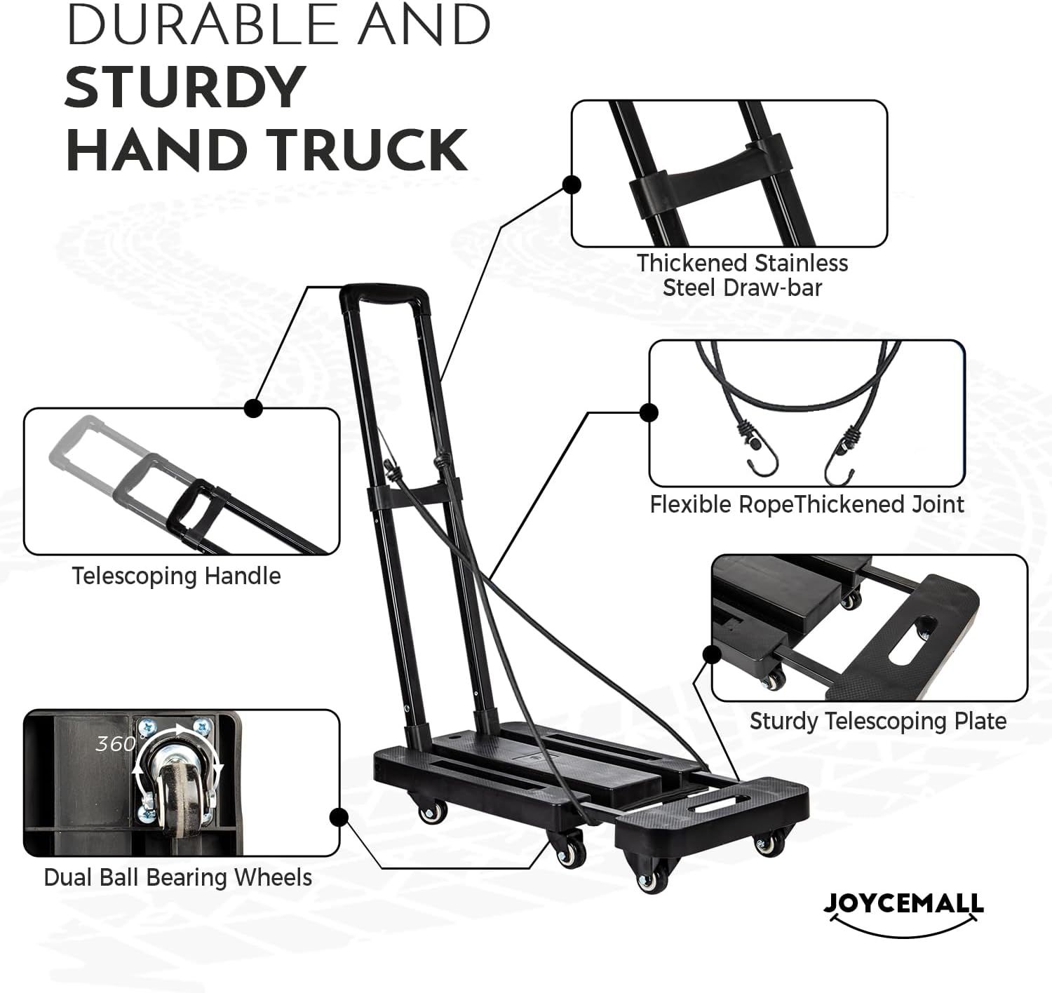 Folding Hand Truck 500LB Heavy Duty Platform Cart