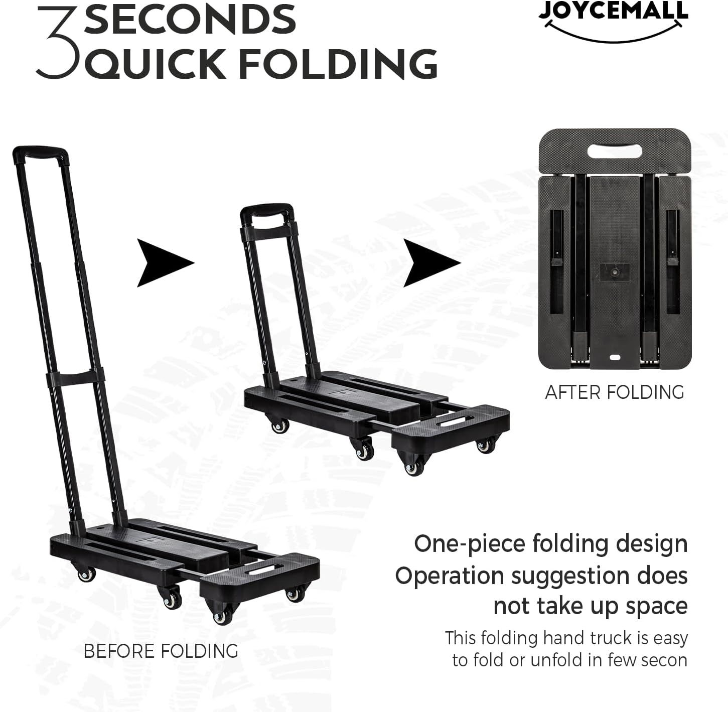 Folding Hand Truck 500LB Heavy Duty Platform Cart