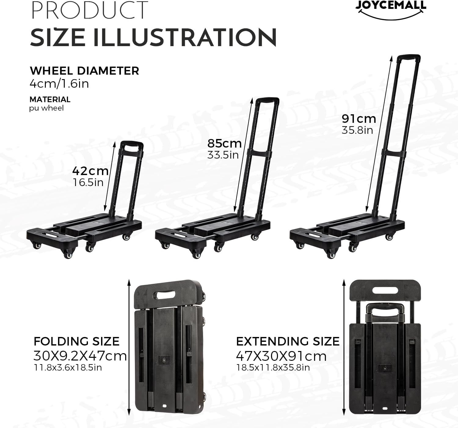 Folding Hand Truck 500LB Heavy Duty Platform Cart