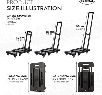 Folding Hand Truck 500LB Heavy Duty Platform Cart