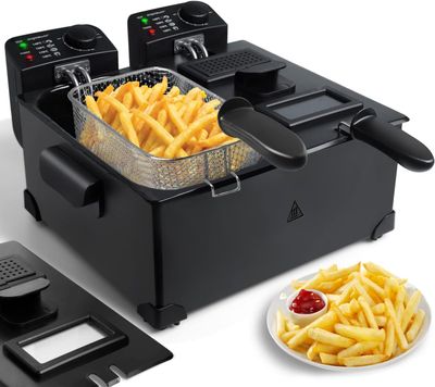 6L Dual Tank Deep Fat Fryer Stainless Steel Electric Fryer
