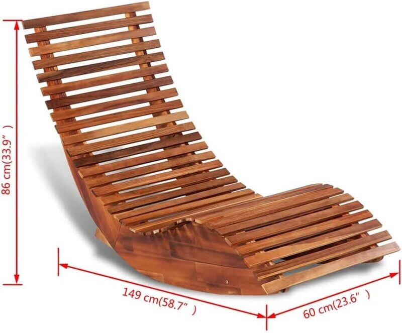 Sunlounger Acacia Wood Rocking Sun Lounger – Brown