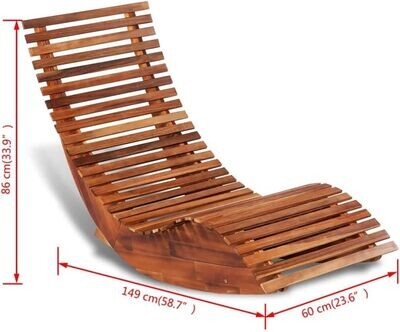 Sunlounger Acacia Wood Rocking Sun Lounger – Brown