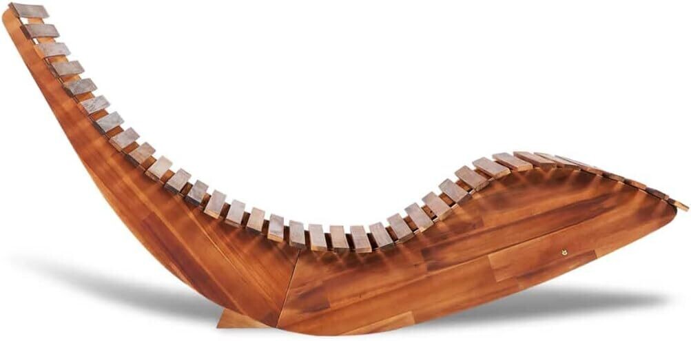 Sunlounger Acacia Wood Rocking Sun Lounger – Brown