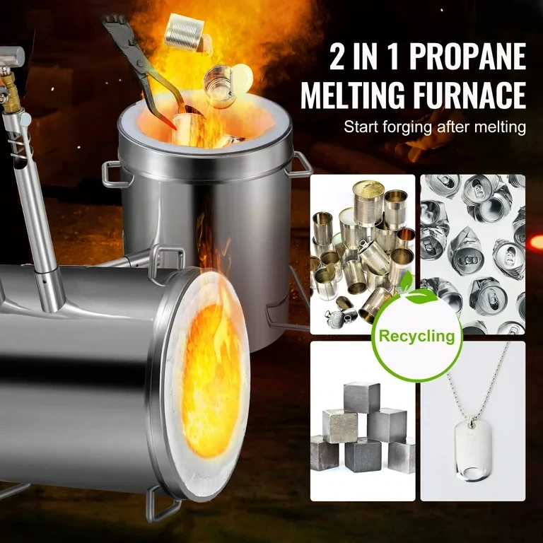 Melting Furnace Kit with Double Burners for 12KG of Propane
