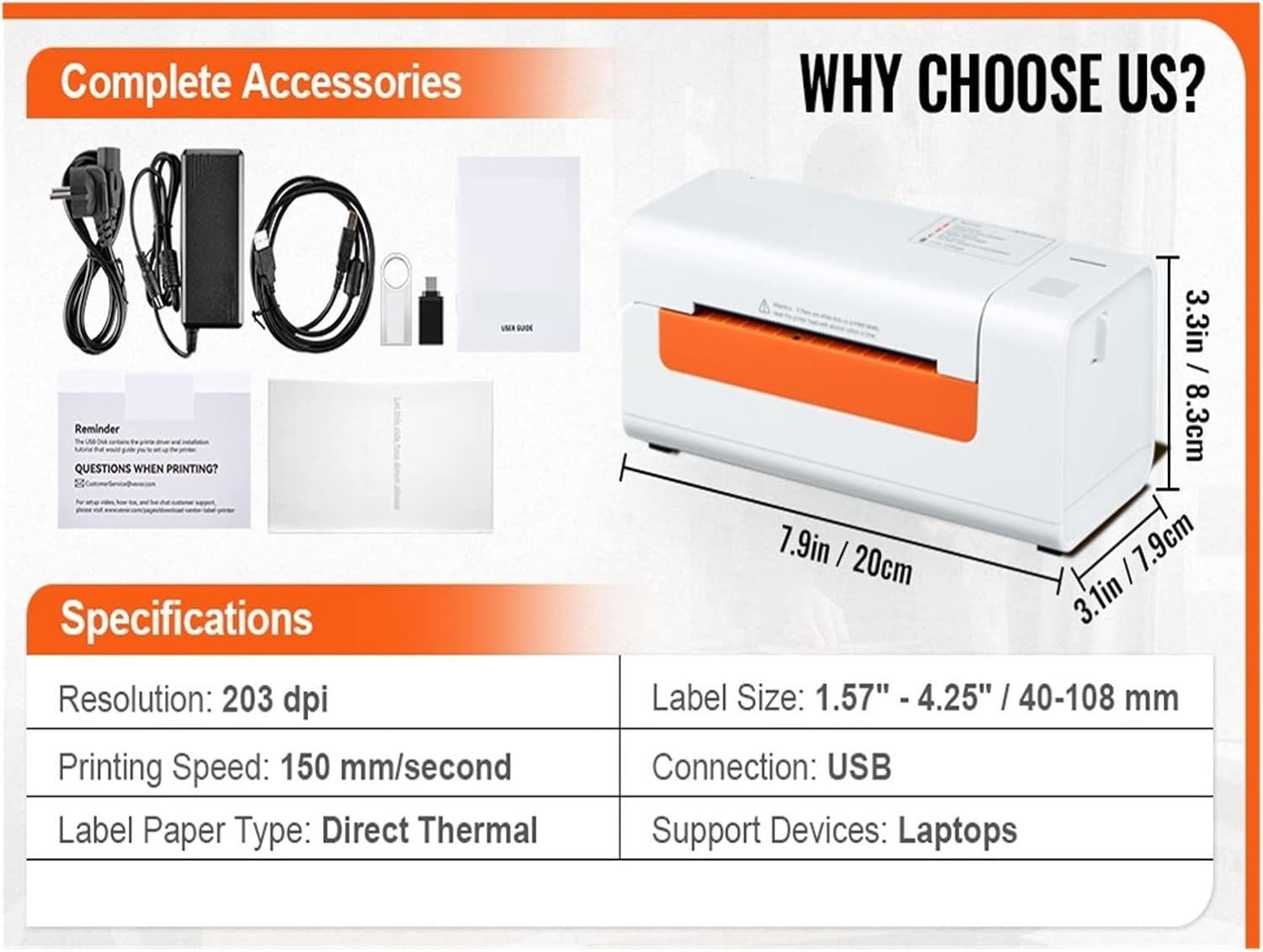 Thermal Label Maker with Automatic Label Recognition, 4x6 Thermal Label Printer
