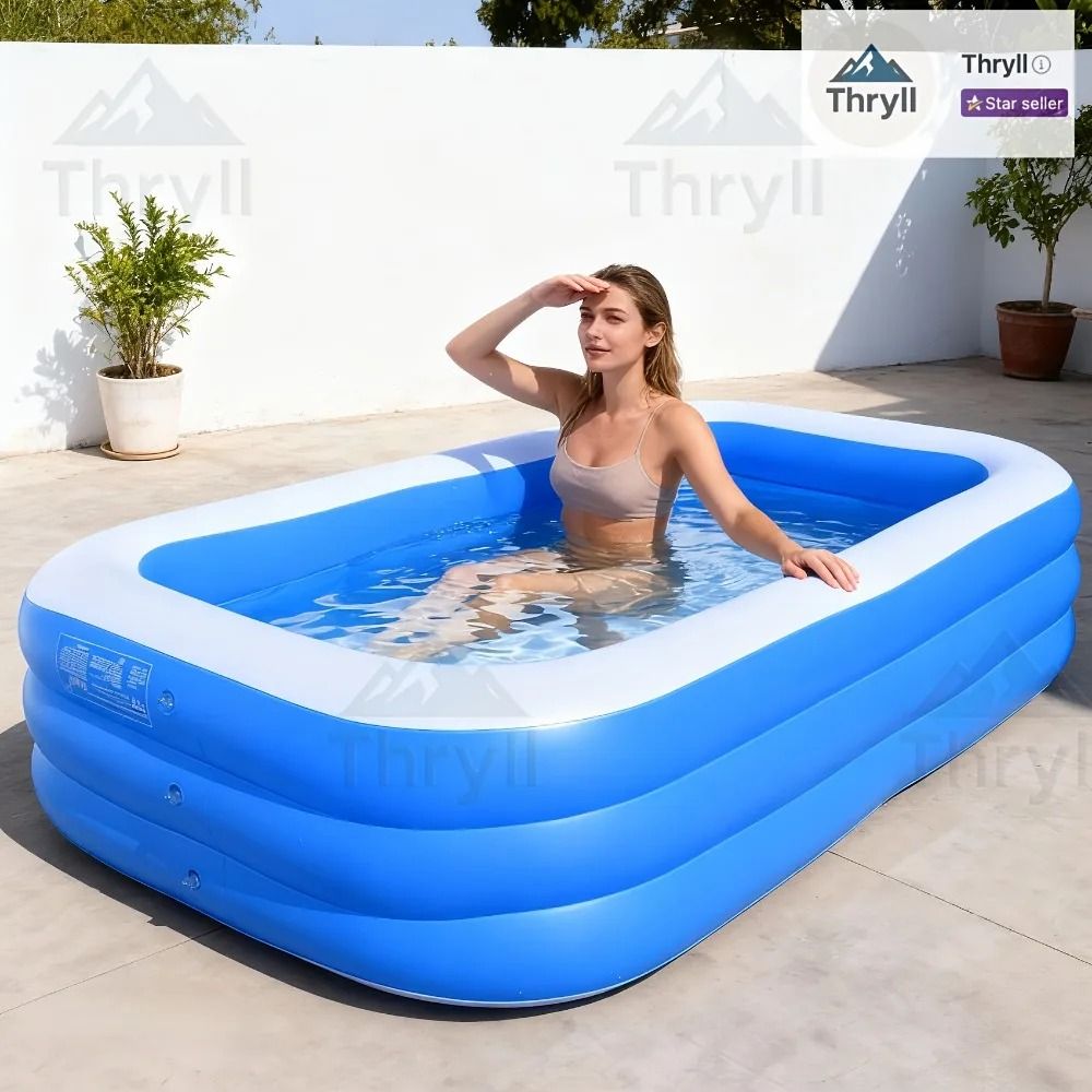 Spacious Rectangular Inflatable Swimming Pool