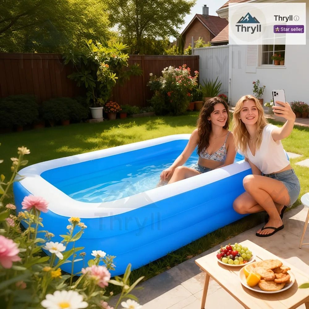 Spacious Rectangular Inflatable Swimming Pool