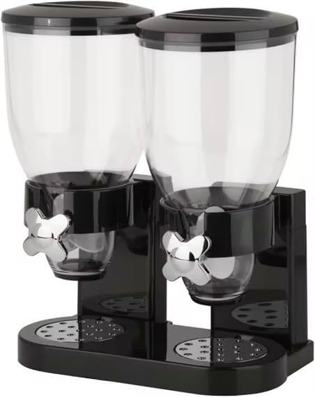 2L Dual Cereal Dispenser Airtight Dry Food Storage Container