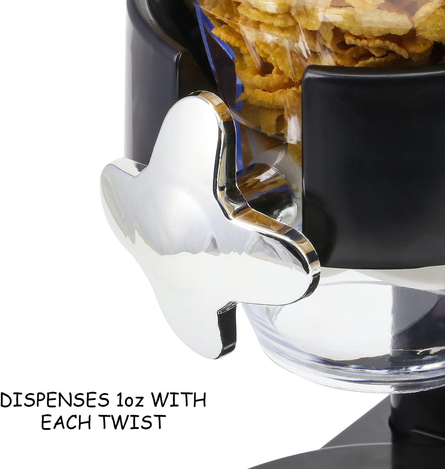 Double Cereal Dispenser – Black Airtight Dry Food Storage Container
