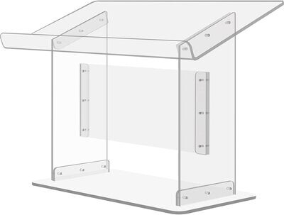 Surface Acrylic 19.5" tall plexiglass podium Podium Acrylic Table 27"x13.7