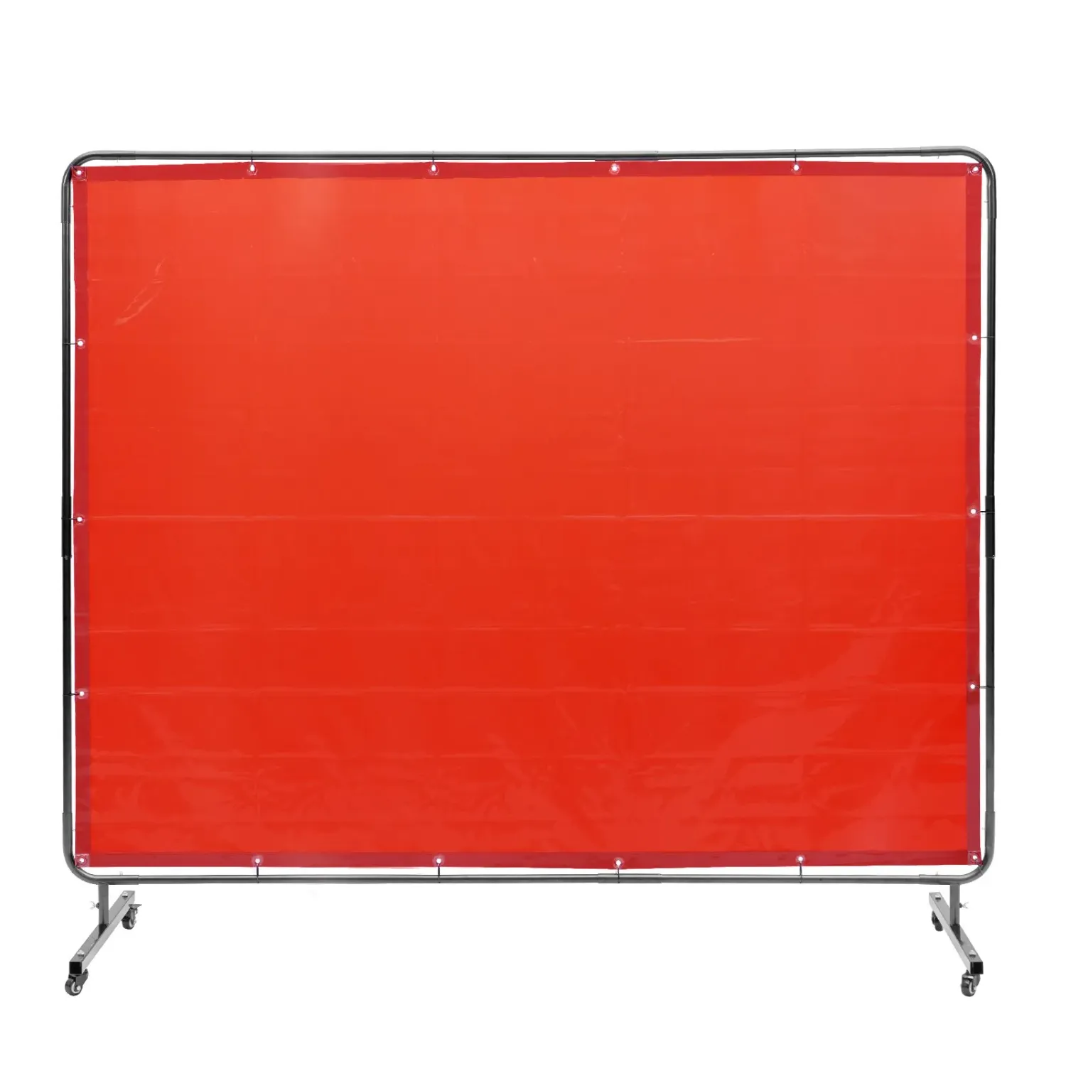 Mobile Welding Curtain Screen with Frame Wheels Red