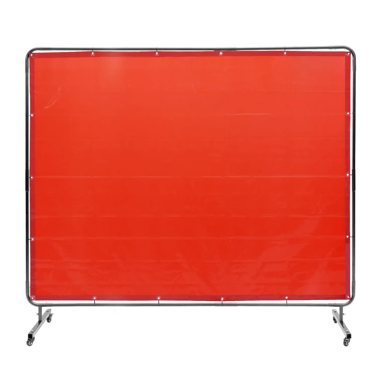 Mobile Welding Curtain Screen with Frame Wheels Red