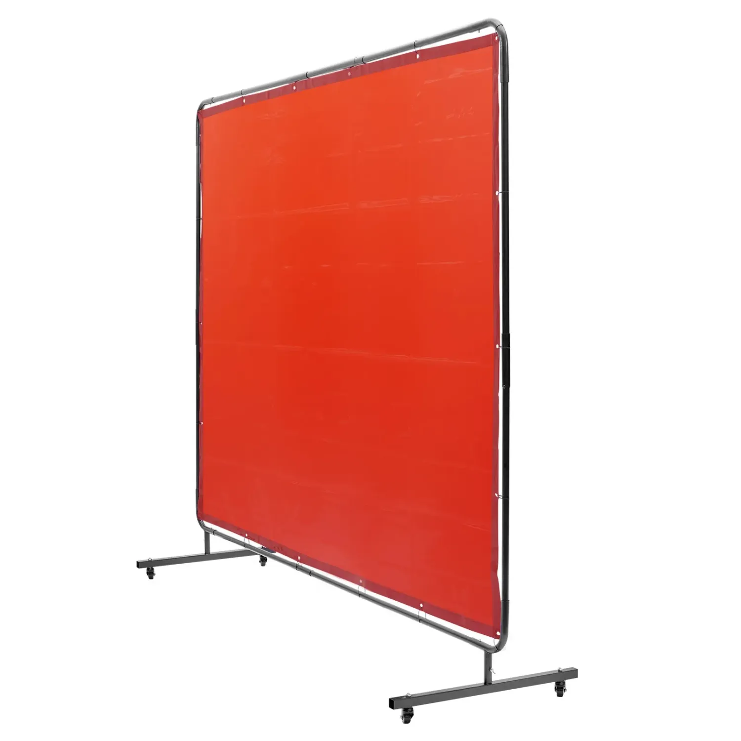 Mobile Welding Curtain Screen with Frame Wheels Red