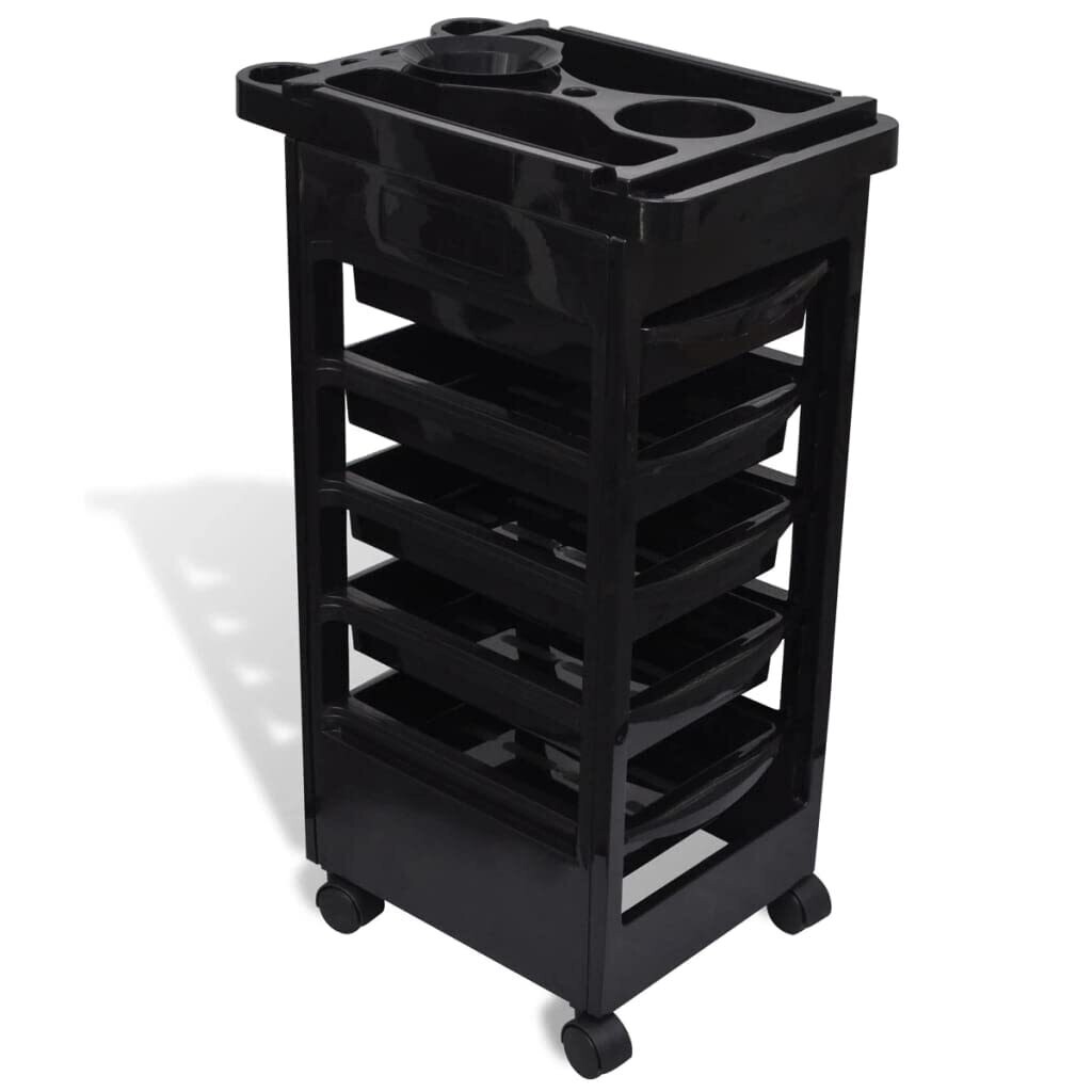 Hair Salon Plastic Trolley Cart with Wheels, Mobile Storage Organizer for Hair Tools &amp; Beauty Equipment