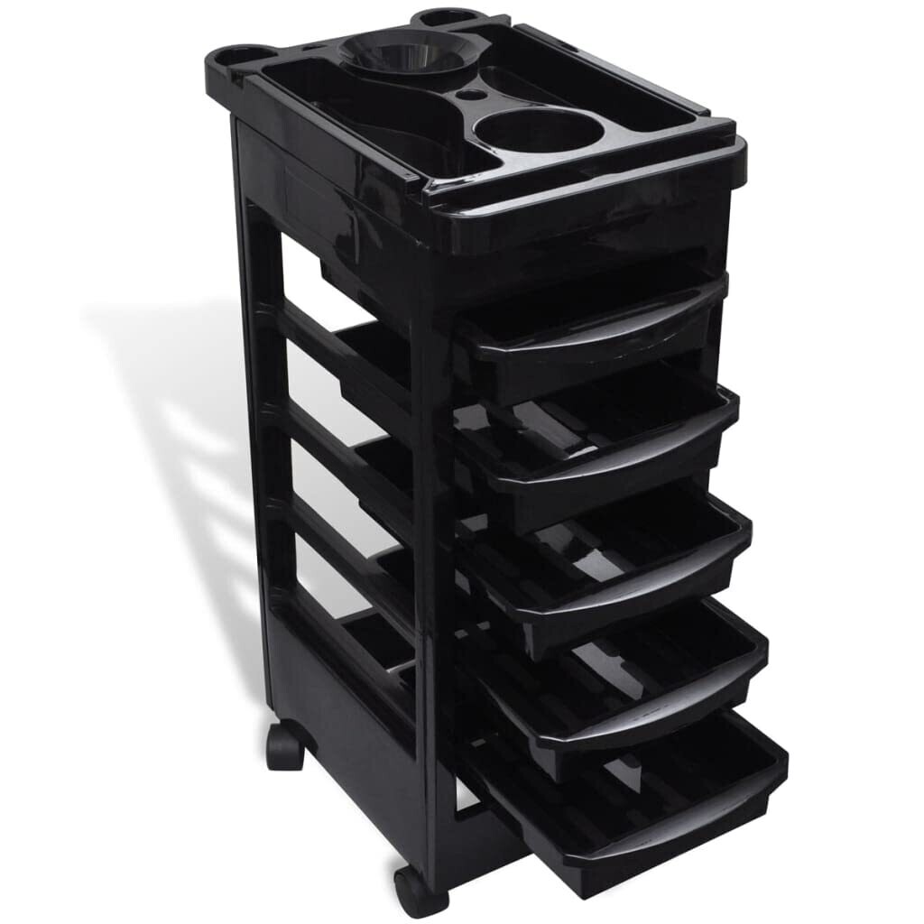 Hair Salon Plastic Trolley Cart with Wheels, Mobile Storage Organizer for Hair Tools &amp; Beauty Equipment