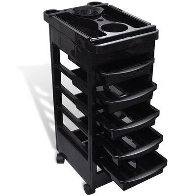 Hair Salon Plastic Trolley Cart with Wheels, Mobile Storage Organizer for Hair Tools &amp; Beauty Equipment