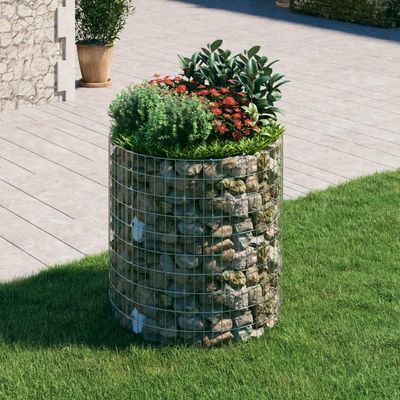 Round Gabion Column – 50 × 50 cm Galvanised Steel Garden Gabion
