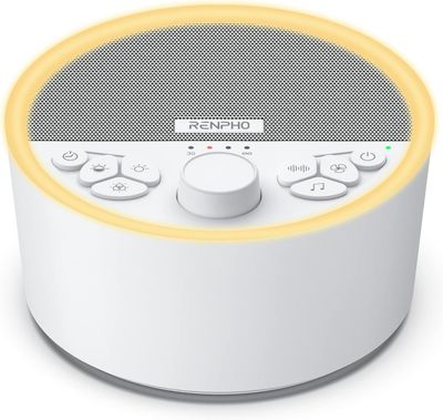 White Noise Machine with 29 Soothing Sounds, Night Light, Headphone Port for Baby Sleep
