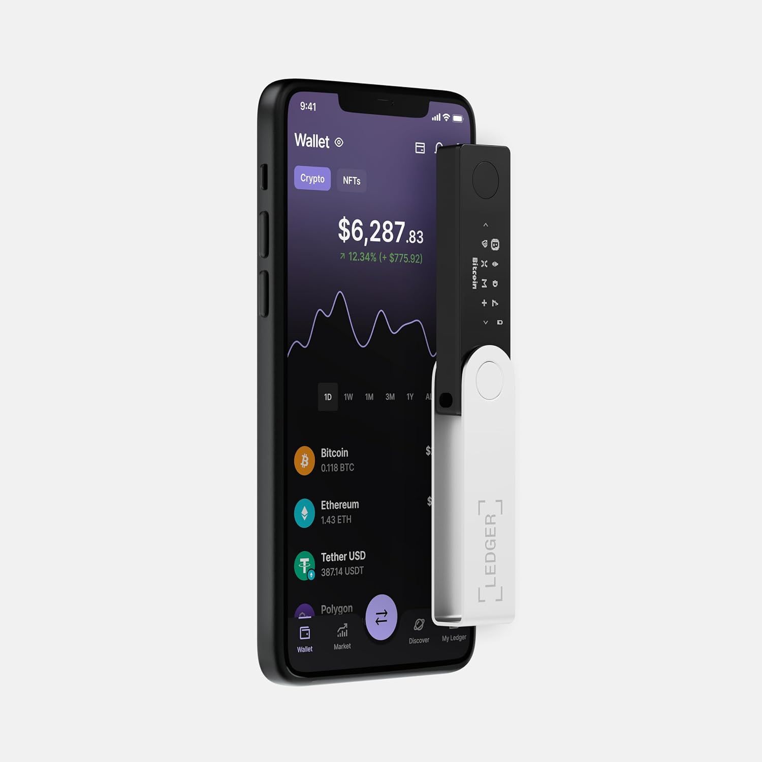 Nano X Bluetooth Crypto Hardware Wallet Onyx Black