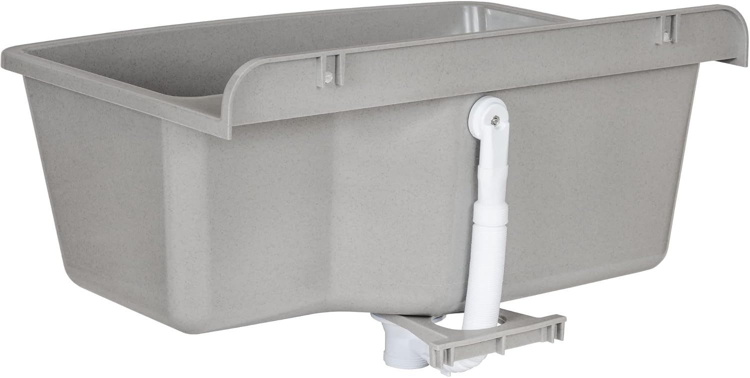 Sink 61 cm Granite Grey Utility – Durable Laundry &amp; Cleaning Tub