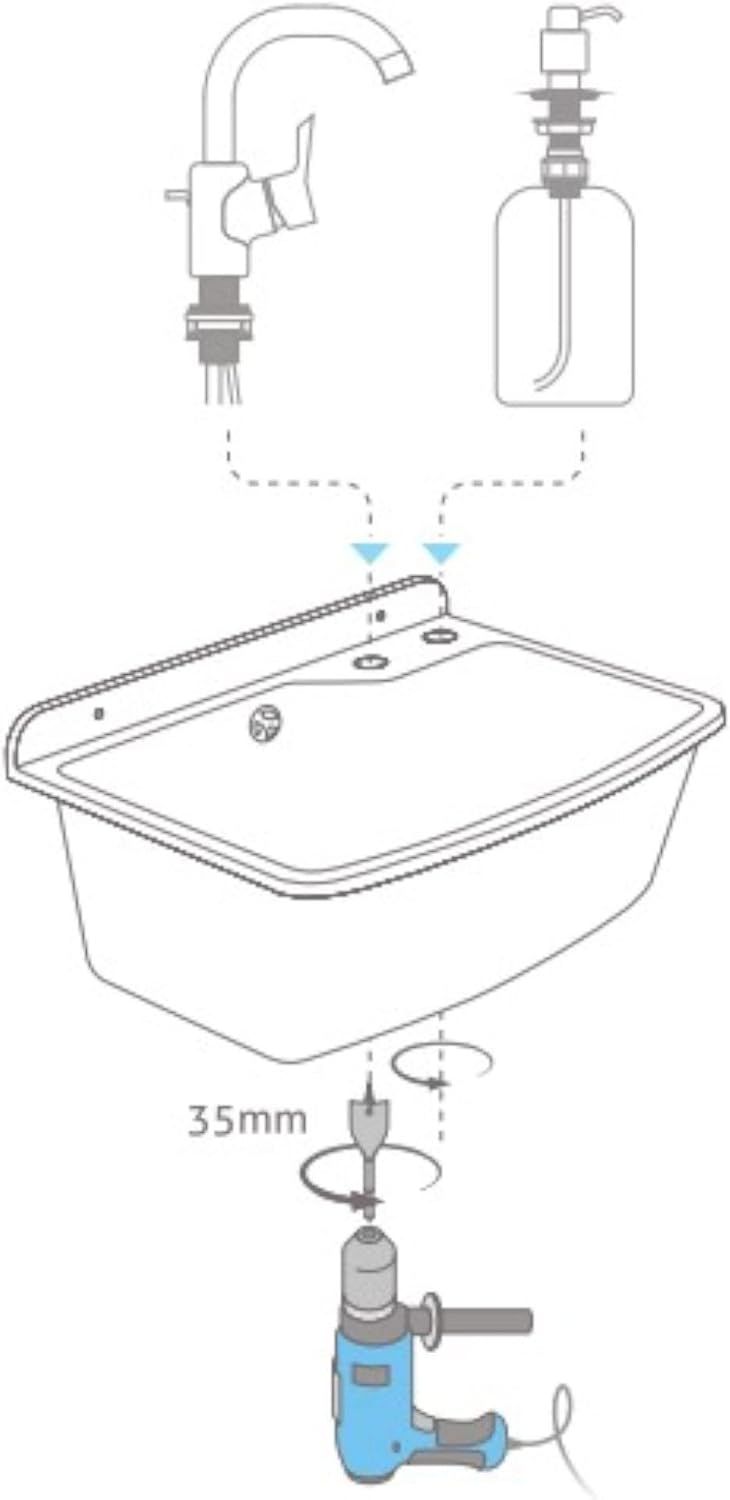 Sink 61 cm Granite Grey Utility – Durable Laundry &amp; Cleaning Tub