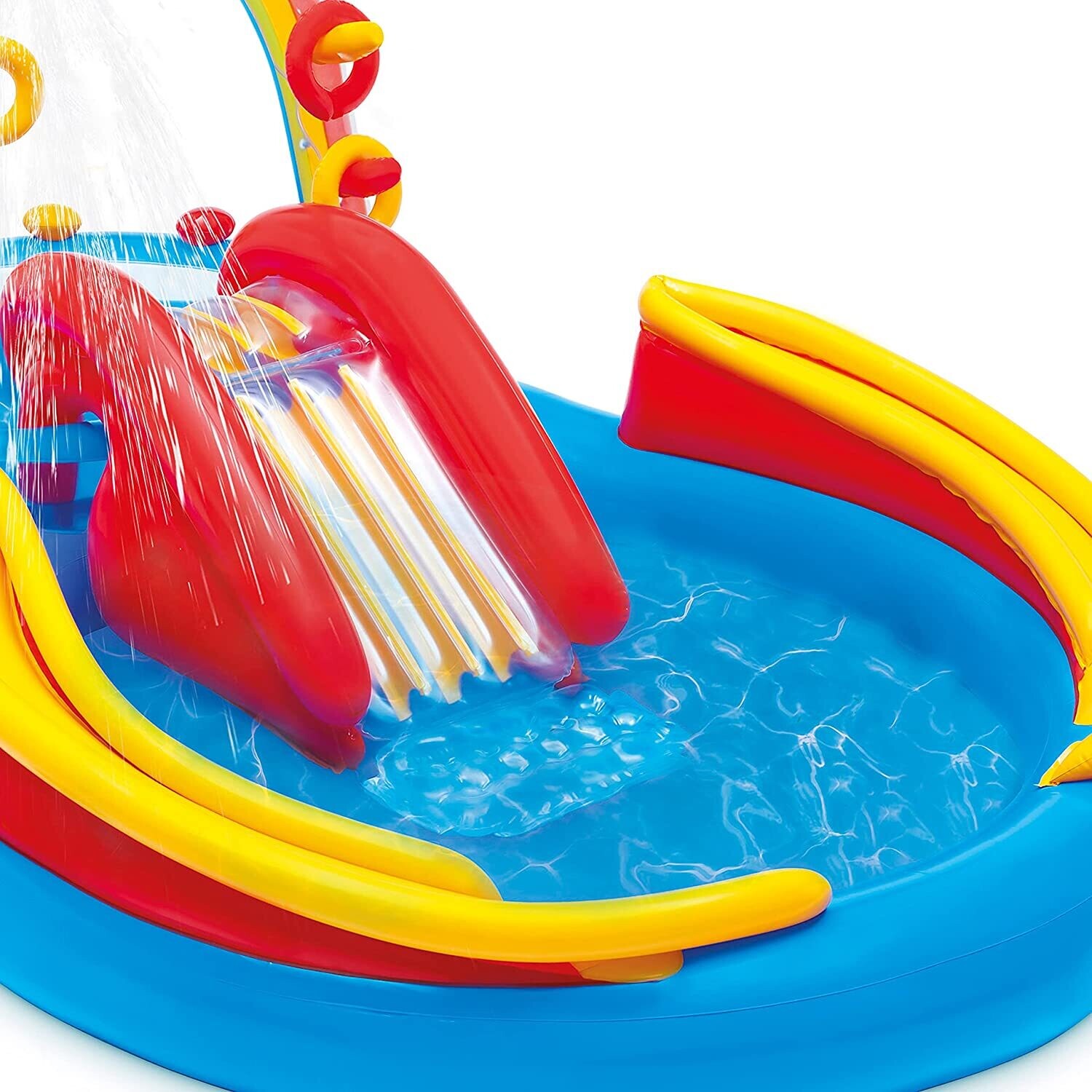 Rainbow Ring Play Center – Inflatable Kids Pool with Water Slide &amp; Interactive Games