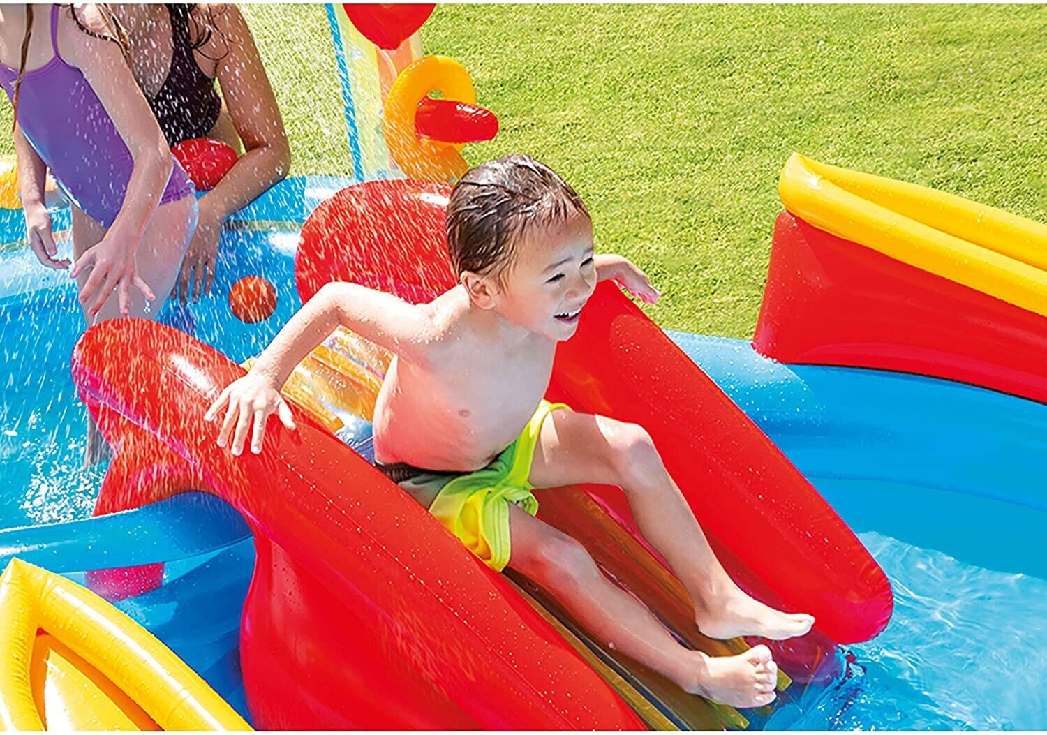 Rainbow Ring Play Center – Inflatable Kids Pool with Water Slide &amp; Interactive Games