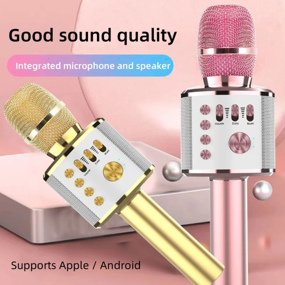 Portable Wireless Bluetooth Karaoke Microphone with Built-In Speaker &amp; Rechargeable Battery