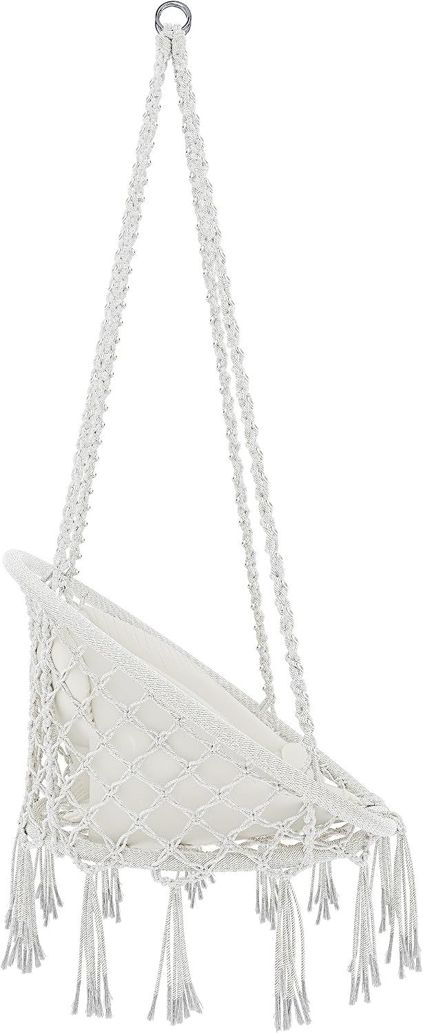 Garden Hanging Chair Cotton Rope Macrame Beige