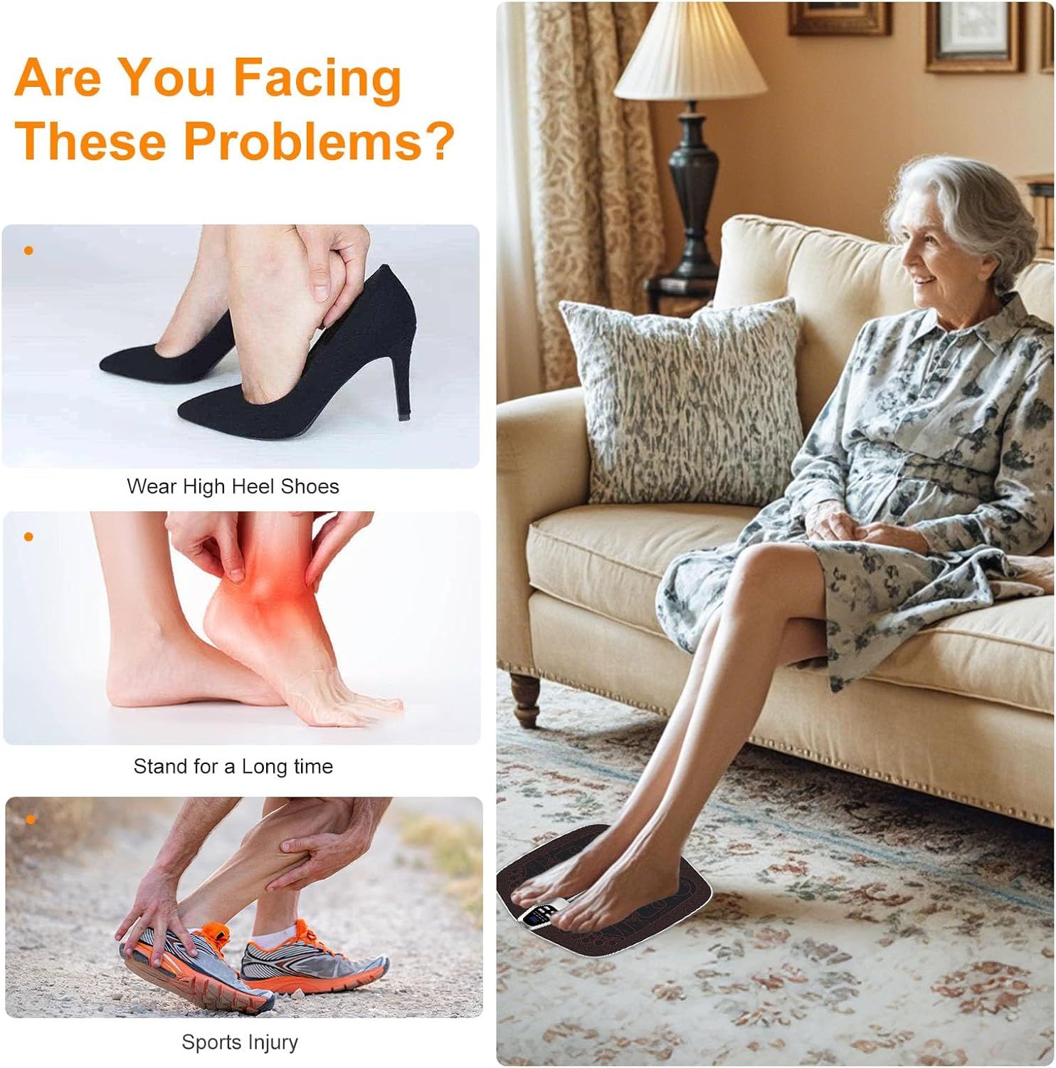 EMS Foot Massager Rechargeable LCD Display