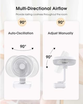 Rechargeable Desk Fan 4000mAh USB Oscillating