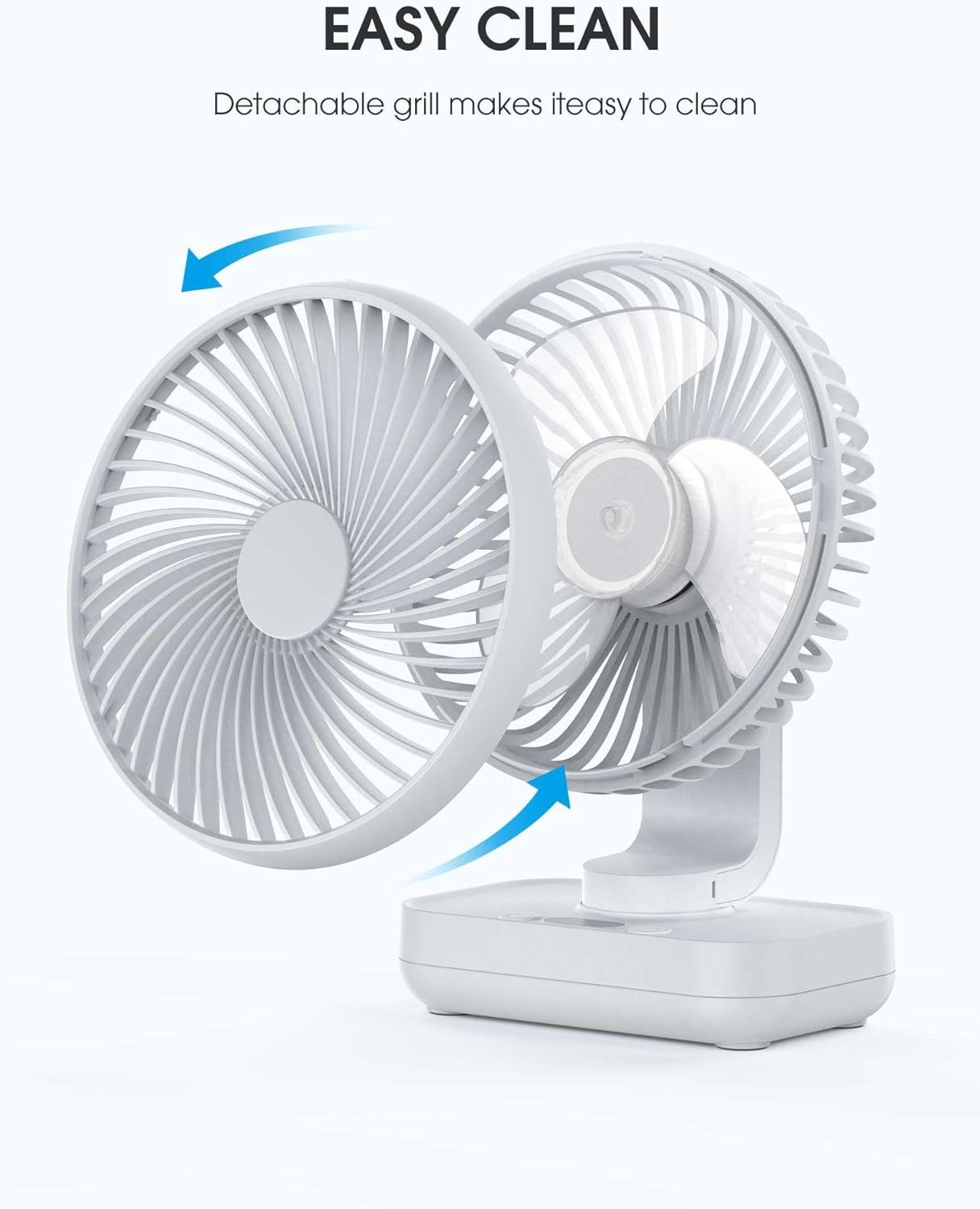 Rechargeable Desk Fan 4000mAh USB Oscillating