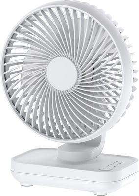 Portable Rechargeable Desk Fan in White