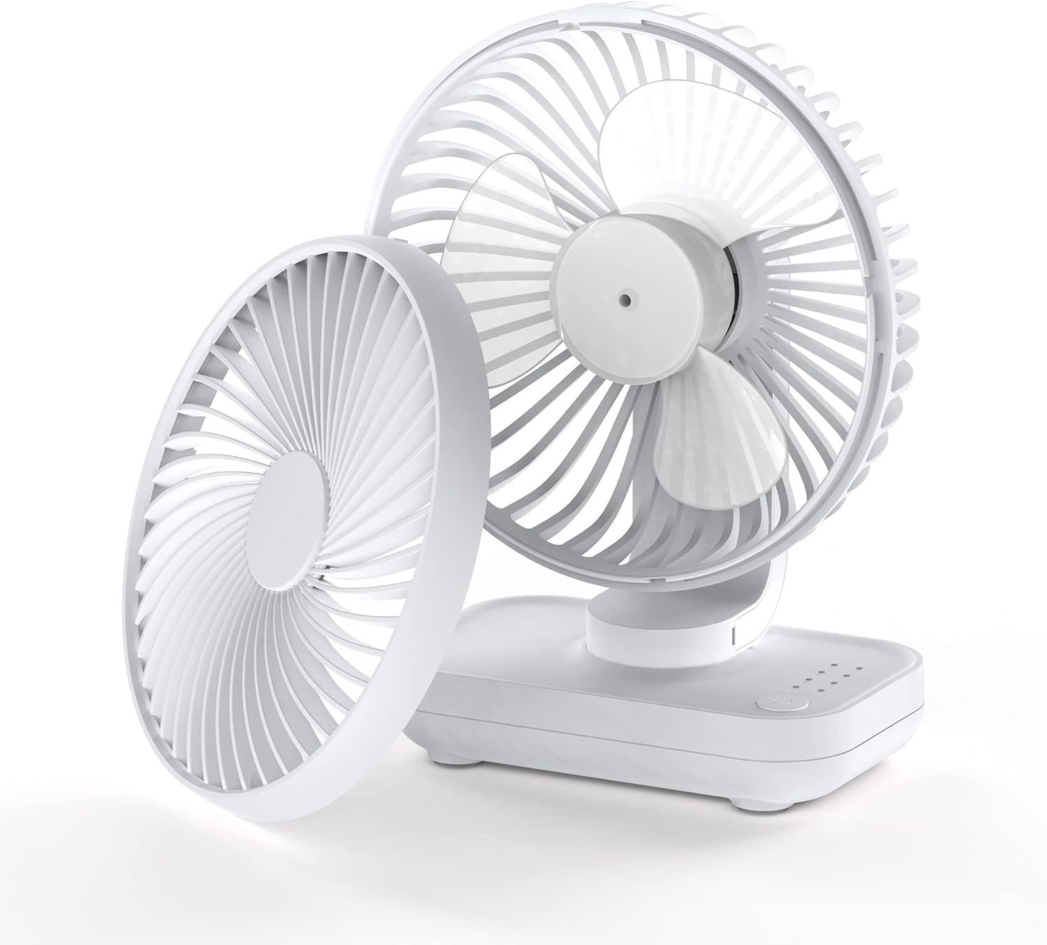 Portable Rechargeable Desk Fan in White