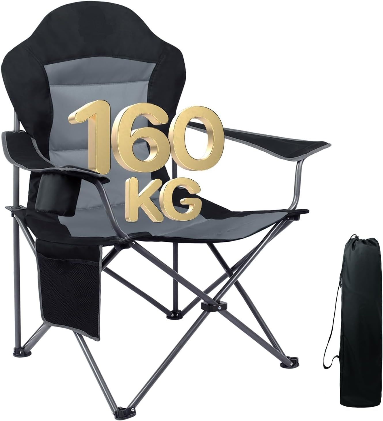 Luxury Folding Camping Chair 160kg High Backrest