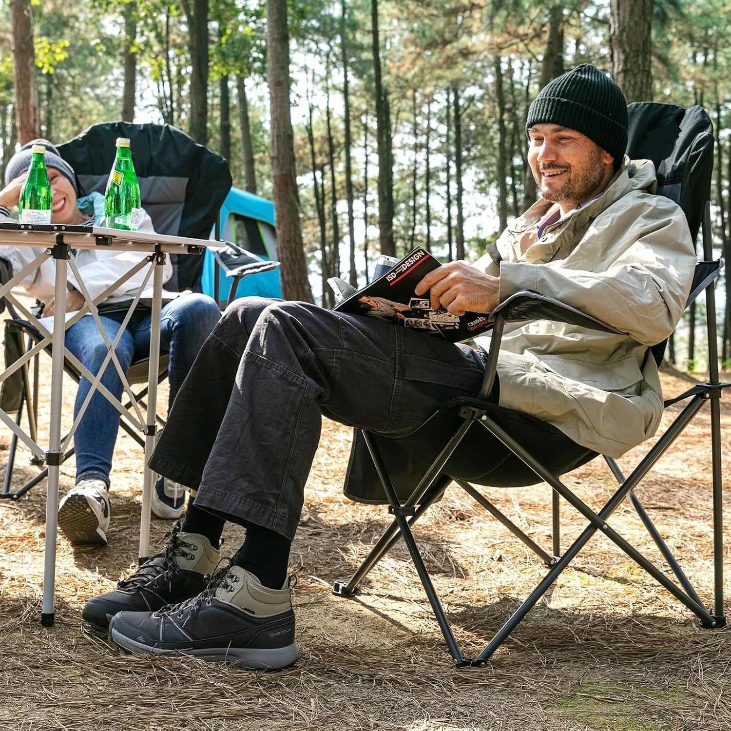Luxury Folding Camping Chair 160kg High Backrest