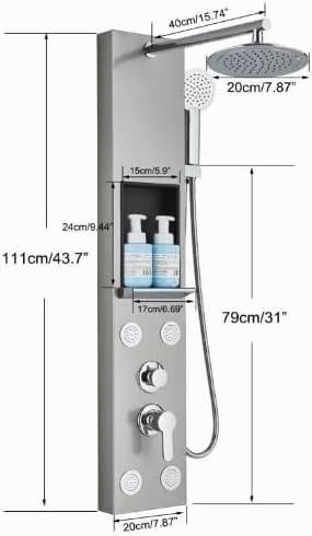 Shower Panel System – Rainfall, Handheld &amp; Massage Jets