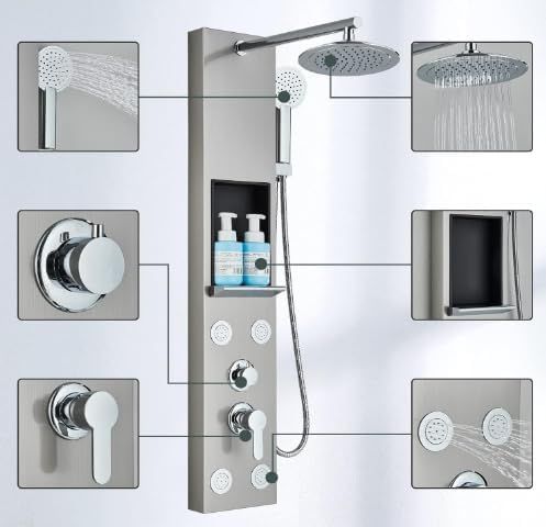 Shower Panel System – Rainfall, Handheld &amp; Massage Jets