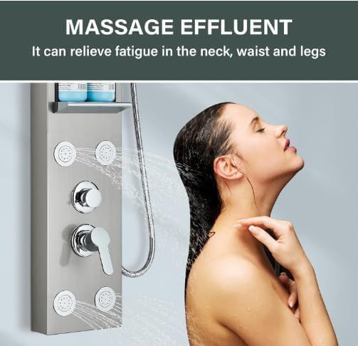 Shower Panel System – Rainfall, Handheld &amp; Massage Jets