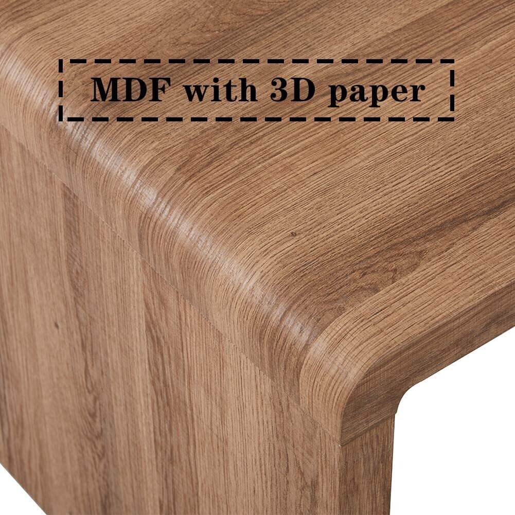 Coffee Table Wood Style Rectangular Side End Table TV Unit with Glass Storage Shelf for Living Room Office Furniture,Brown